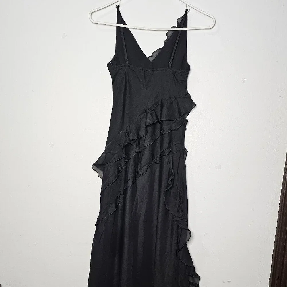 Abercrombie & Fitch Draped Ruffle Maxi Dress /Black / Size XS - 159-299-0020-900